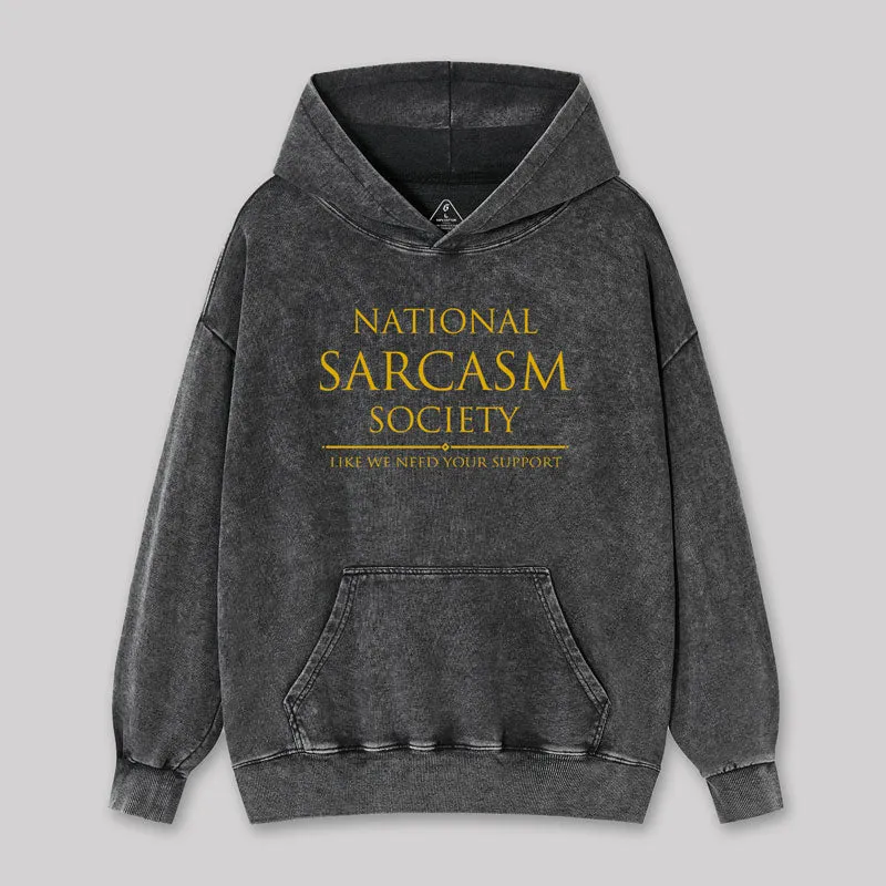 National Sarcasm Society Geek Washed Hoodie