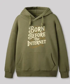 Alternative view of Born Before The Internet Geek Hoodie