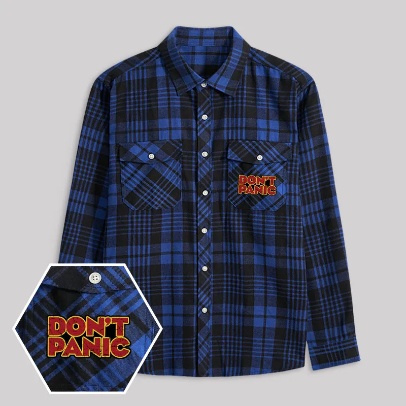Dont Panic Retro Plaid Flannel Shirt - Image 2