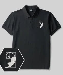 Alternative view of Fibonacci's Cat Geek Embroidered Polo Shirts