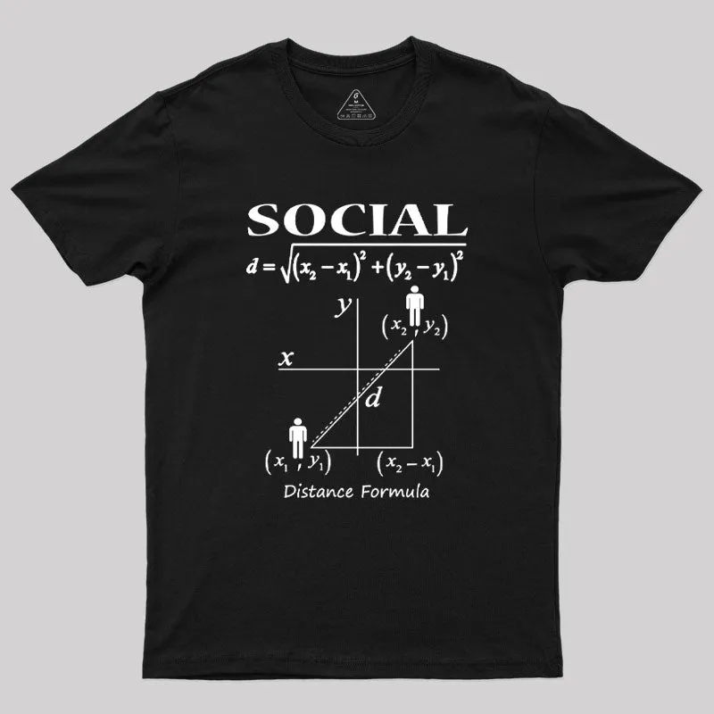 Social Distance Formula Geek T-Shirt - Image 2