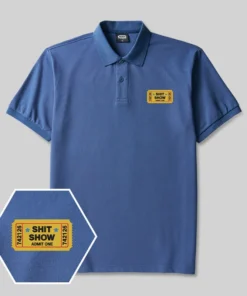 Alternative view of Shit Show Geek Embroidered Polo Shirts