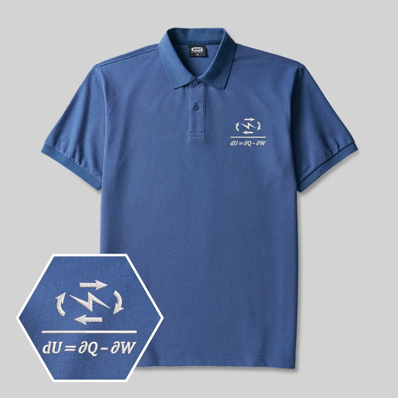 Thermodynamics Geek Embroidered Polo Shirts - Image 2