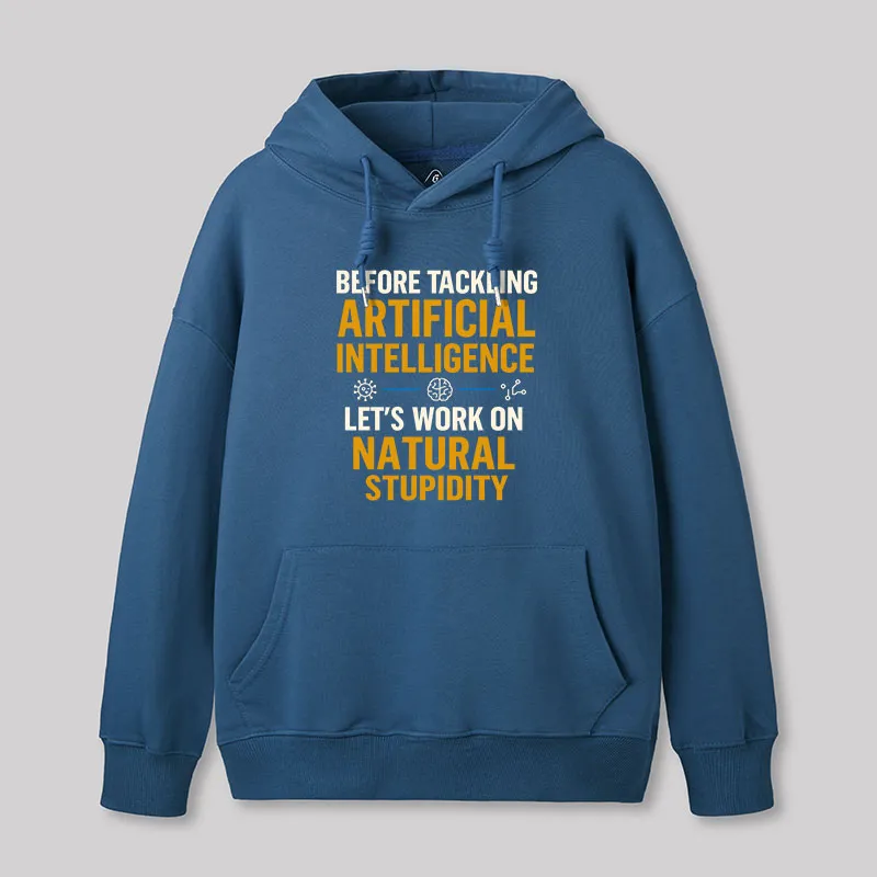 Let's Work on Natural Stupidity Geek Hoodie - Image 2