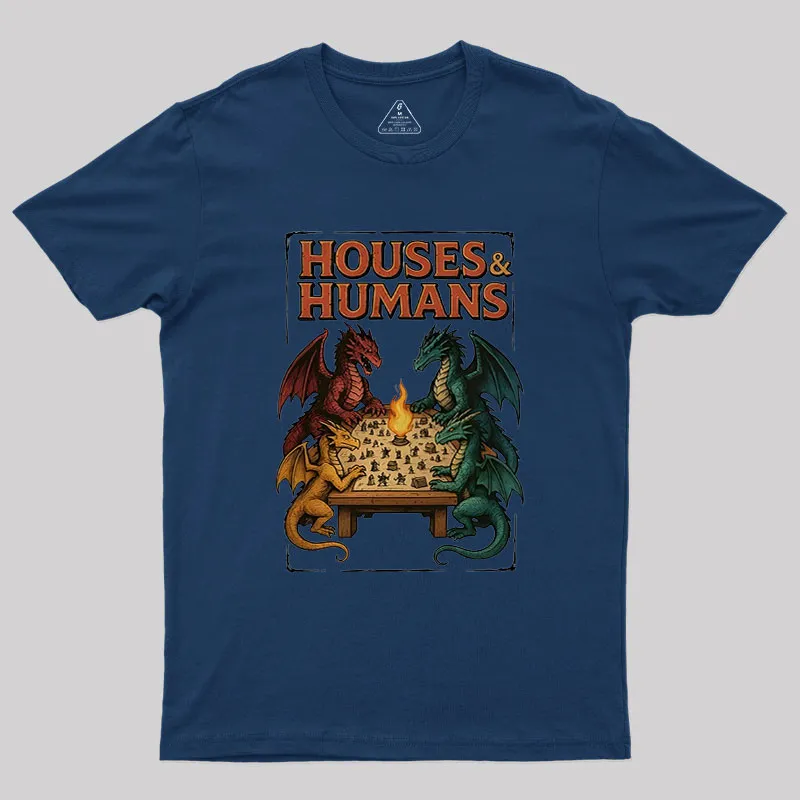 Houses Humans Game Versus Geek T-Shirt - Image 3