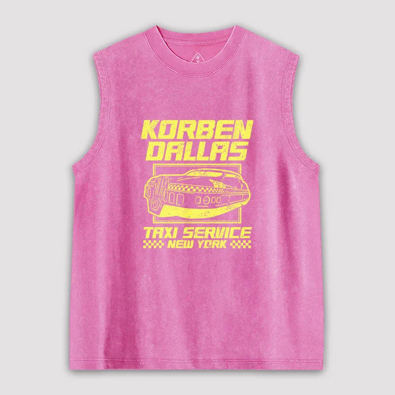Korben Dallas Taxi Service Washed Tank - Image 2