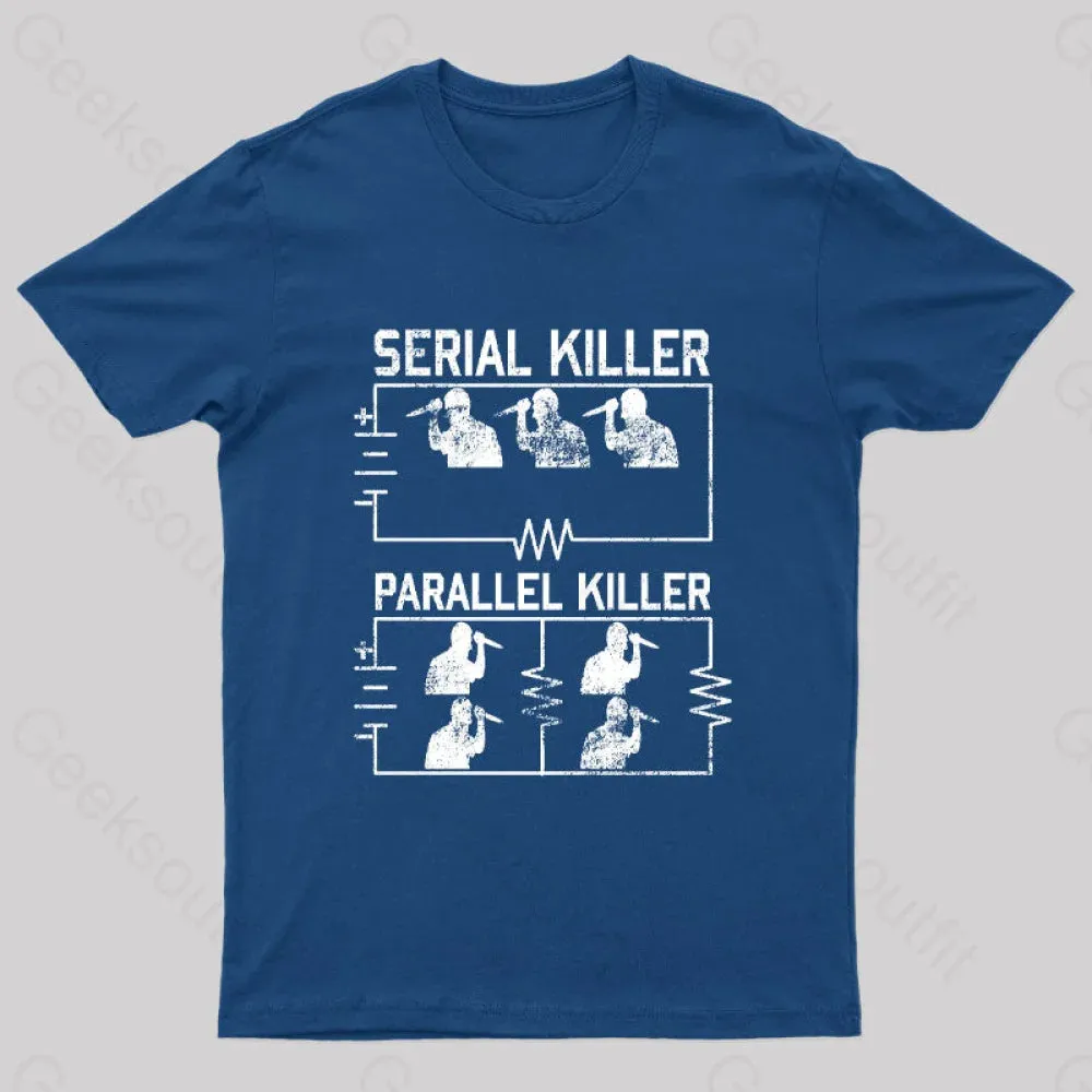 Electrical Circuit Serial Parallell Killer Geek T-Shirt - Image 2