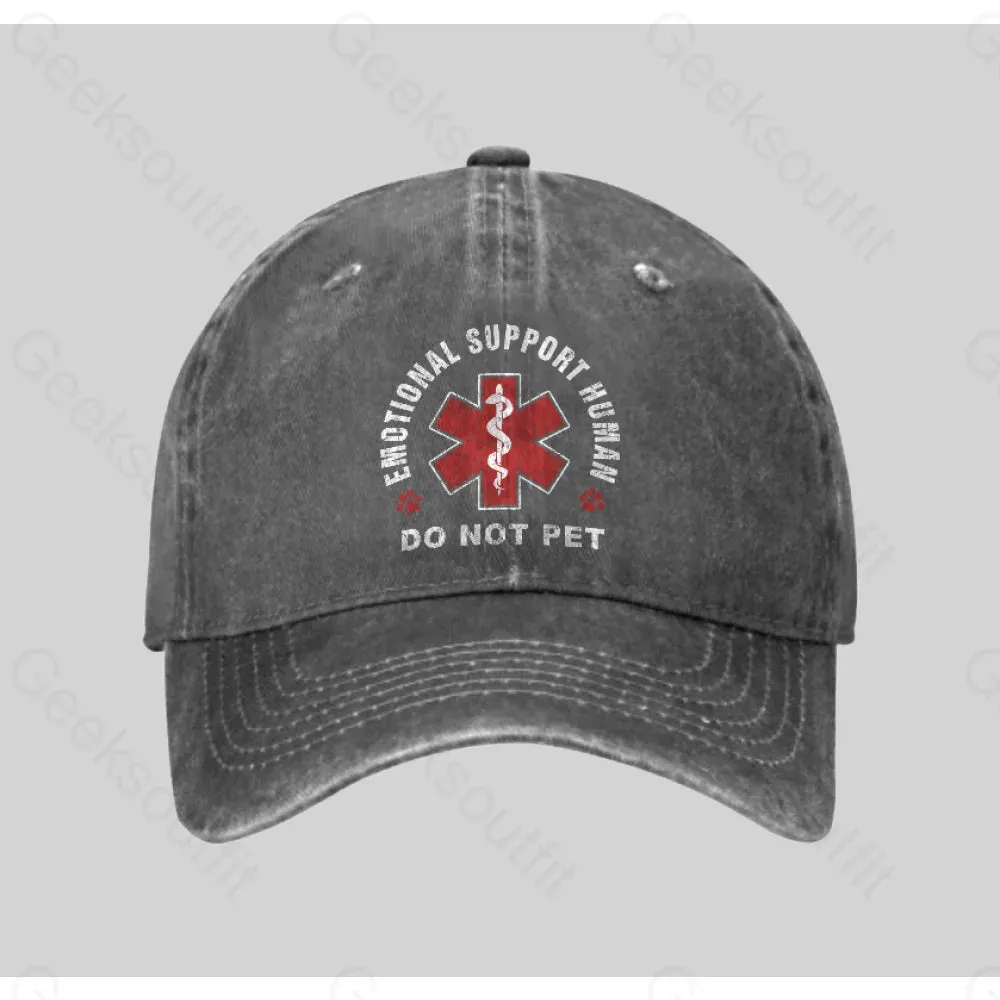 Emotional Support Human Washed Vintage Baseball Cap - Image 2