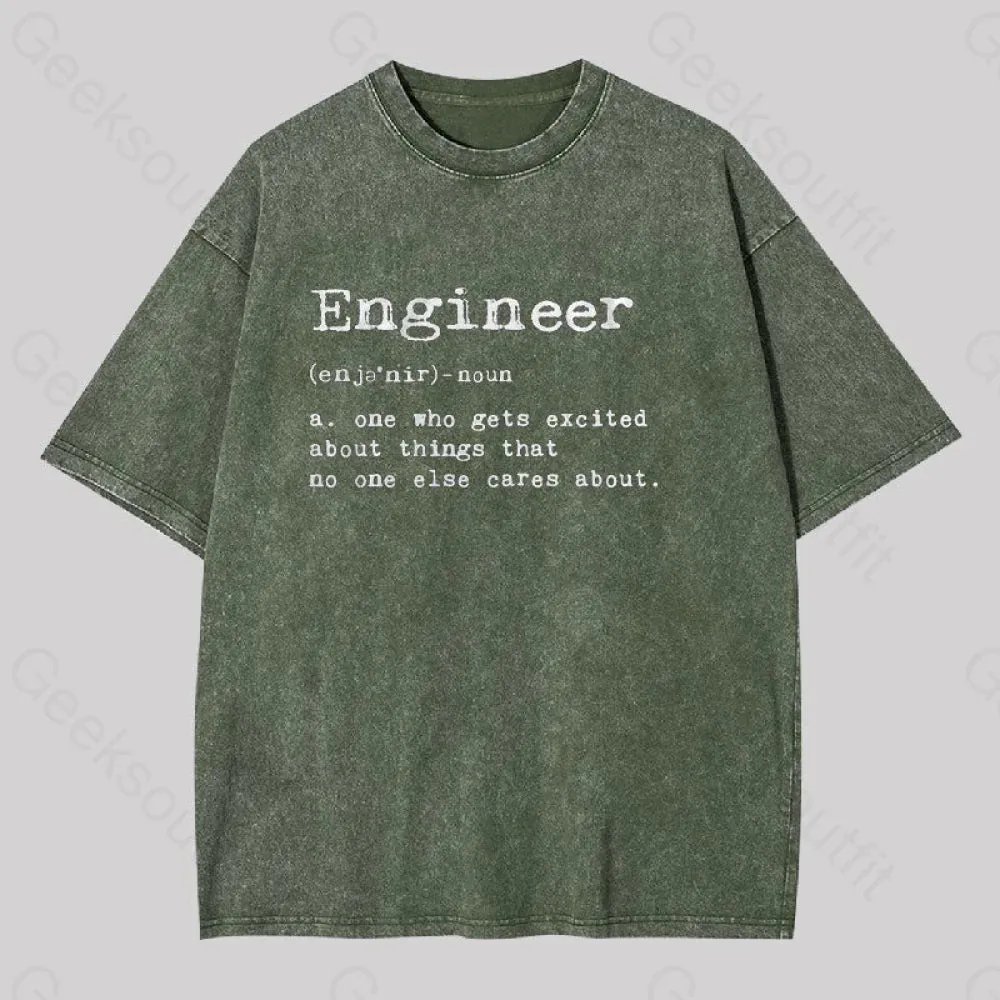 Engineer Definition Geek Washed T-shirt - Image 6
