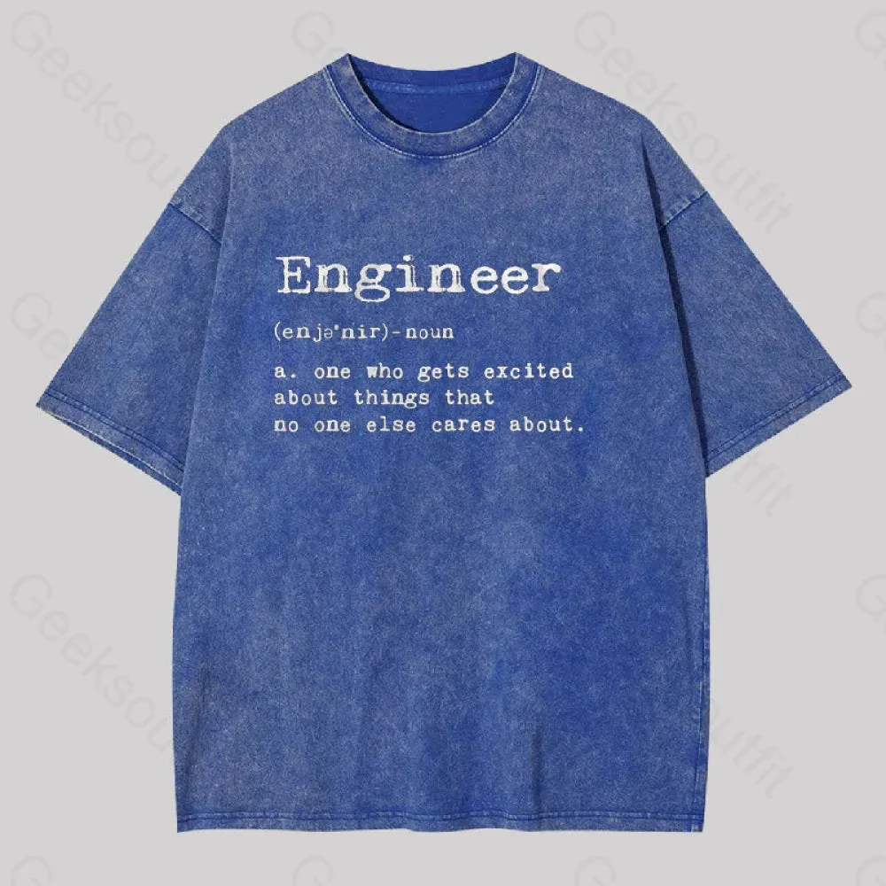Engineer Definition Geek Washed T-shirt - Image 3