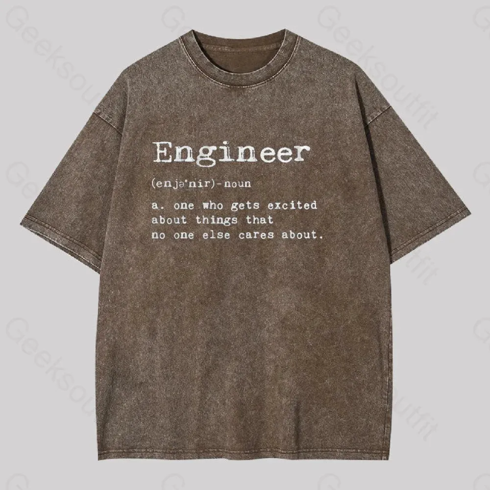 Engineer Definition Geek Washed T-shirt - Image 2