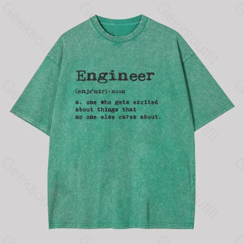 Engineer Definition Geek Washed T-shirt - Image 7