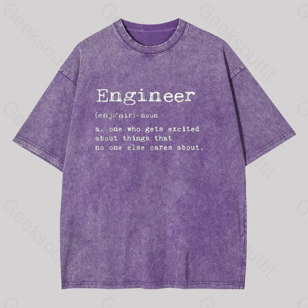 Engineer Definition Geek Washed T-shirt - Image 5