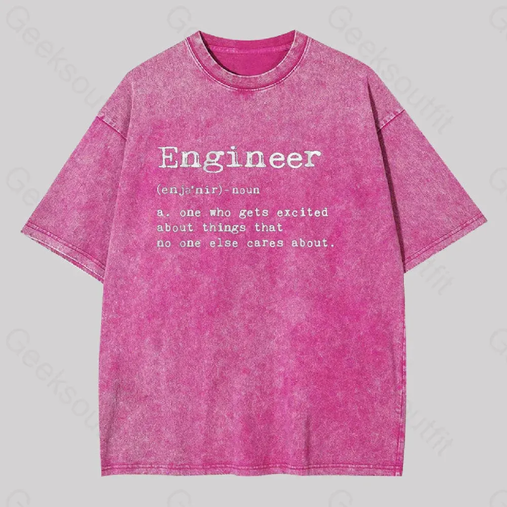 Engineer Definition Geek Washed T-shirt - Image 4