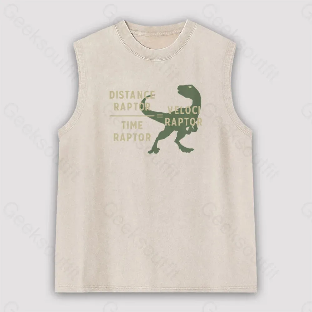 Equations Of Motion Science Velociraptor Unisex Washed Tank - Image 5
