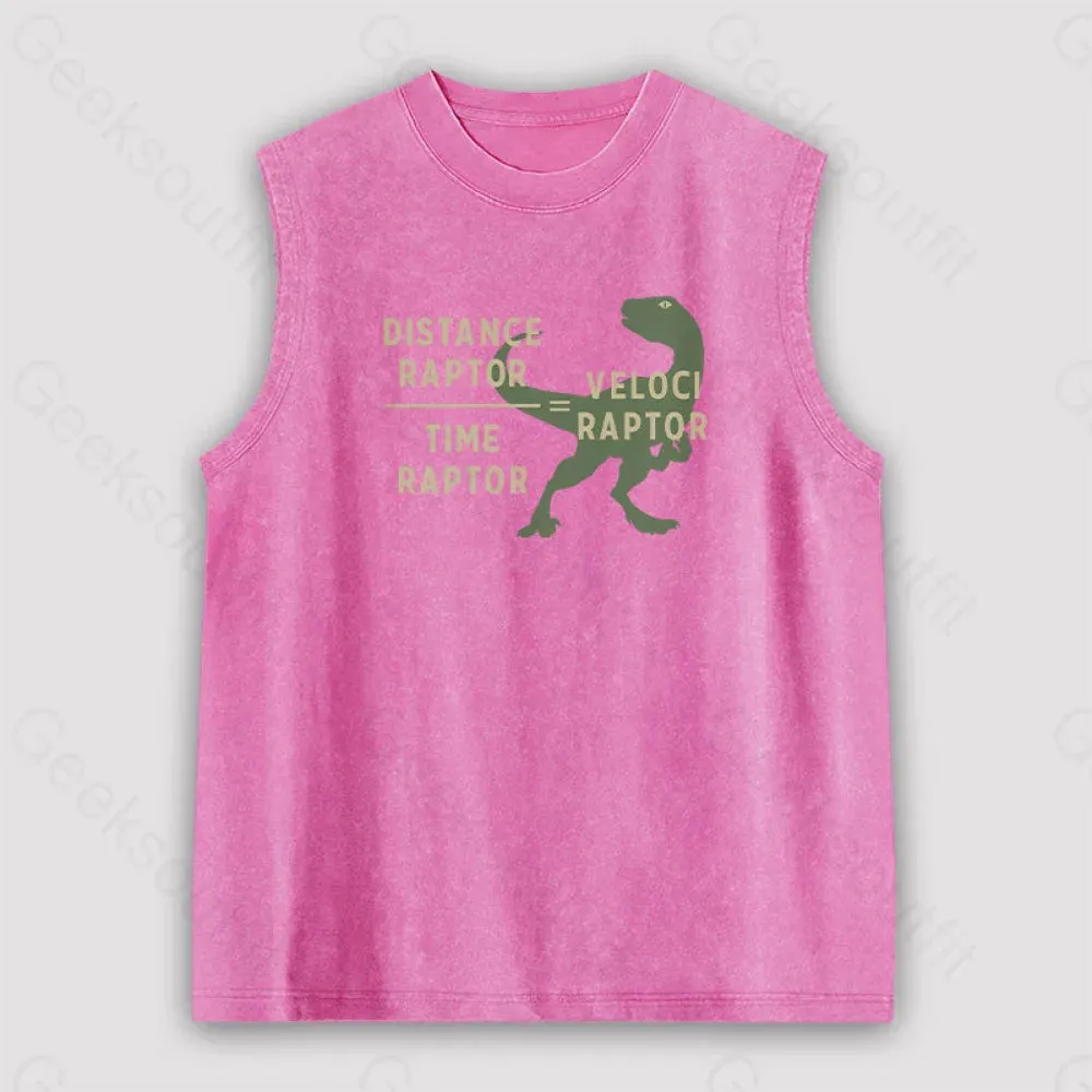 Equations Of Motion Science Velociraptor Unisex Washed Tank - Image 4