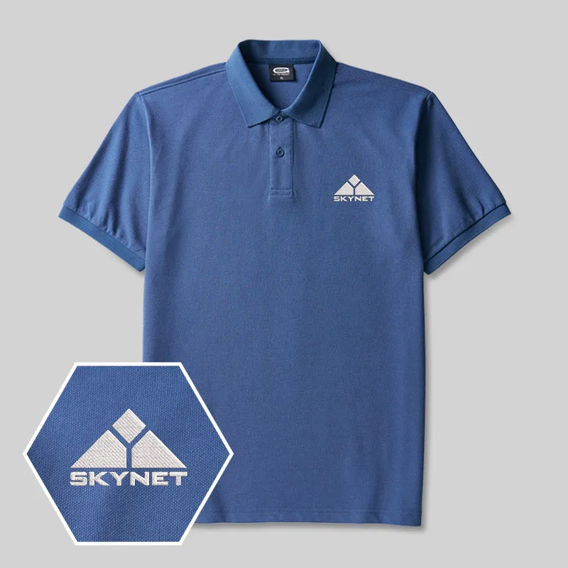 Geek Skynet Embroidered Polo Shirts - Image 2