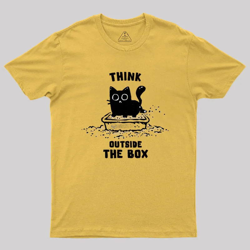Think Outside The Cat Box Geek T-Shirt - Image 7