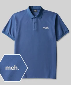 Alternative view of Meh. Geek Embroidered Polo Shirts
