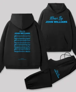 Music by John Williams Front and Back Printed Geek Fleece Hoodie Set