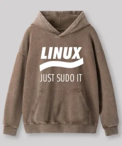 Alternative view of Linux Just Sudo It Geek Washed Hoodie