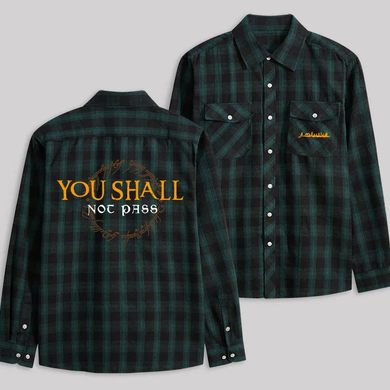 You Shall Not Pass Plaid Flannel Shirt