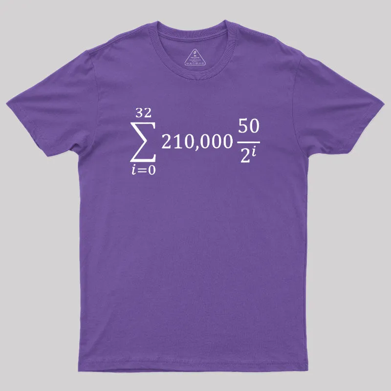 Bitcoin Halving Equation Geek T-Shirt - Image 6