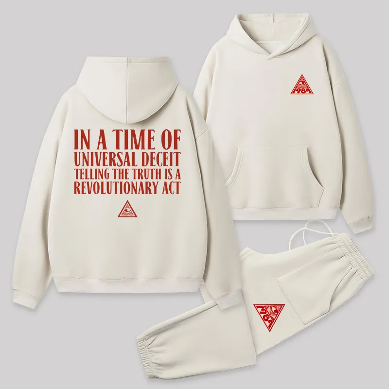 A Revolutionary Act Front and Back Printed Geek Fleece Hoodie Set - Image 3