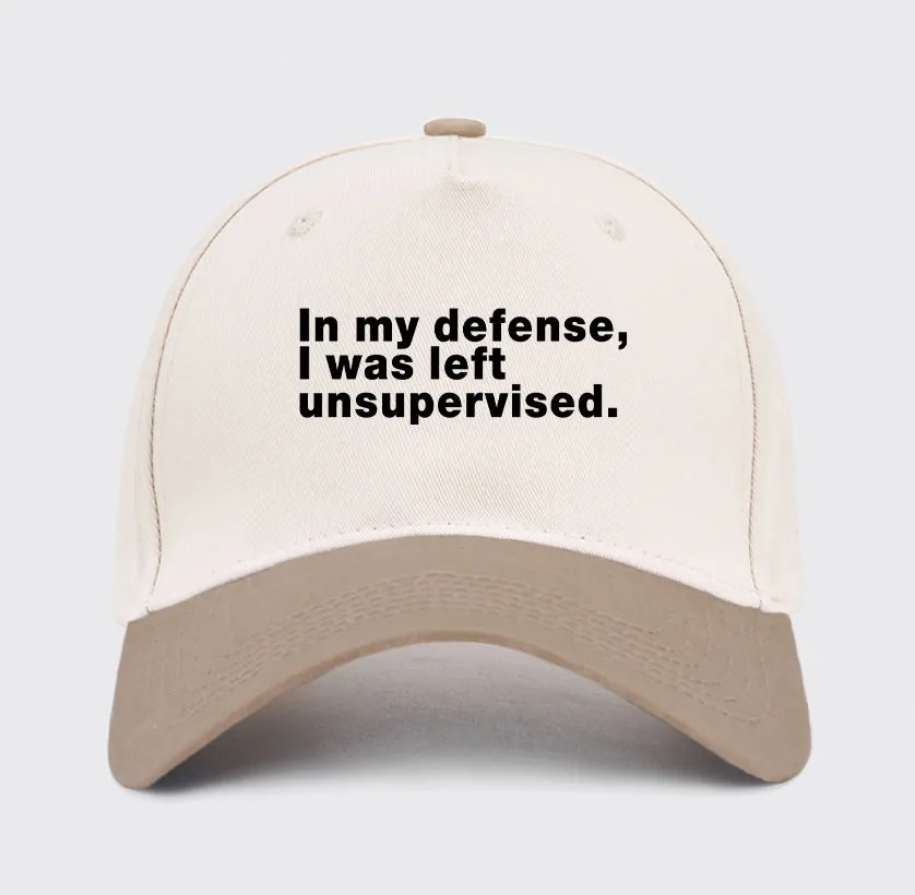 In my defense I was left unsupervised Washed Vintage Baseball Cap - Image 8