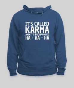 Alternative view of Karma Funny Geek Hoodie