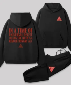 A Revolutionary Act Front and Back Printed Geek Fleece Hoodie Set