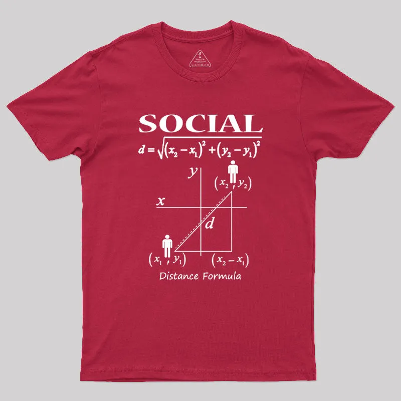 Social Distance Formula Geek T-Shirt - Image 5