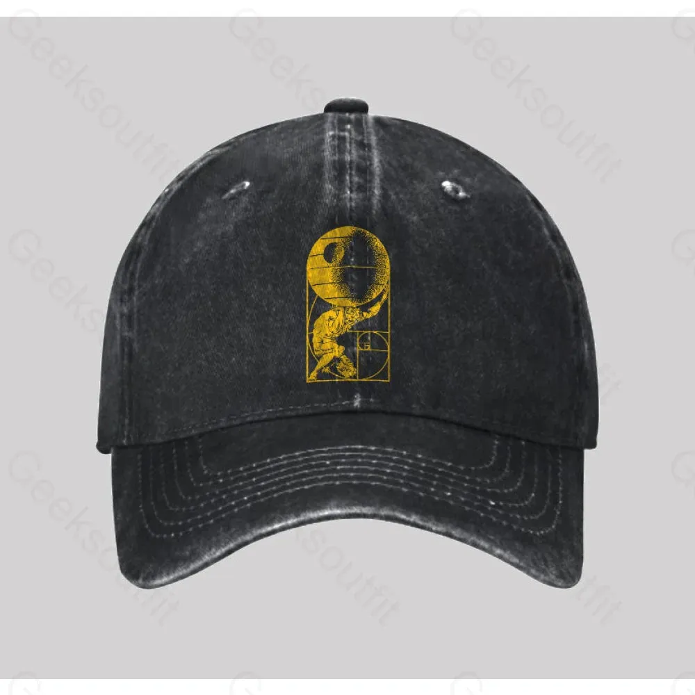 Fibonacci Death Star Washed Vintage Baseball Cap