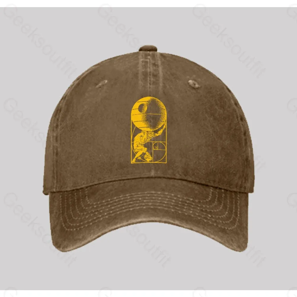 Fibonacci Death Star Washed Vintage Baseball Cap - Image 5