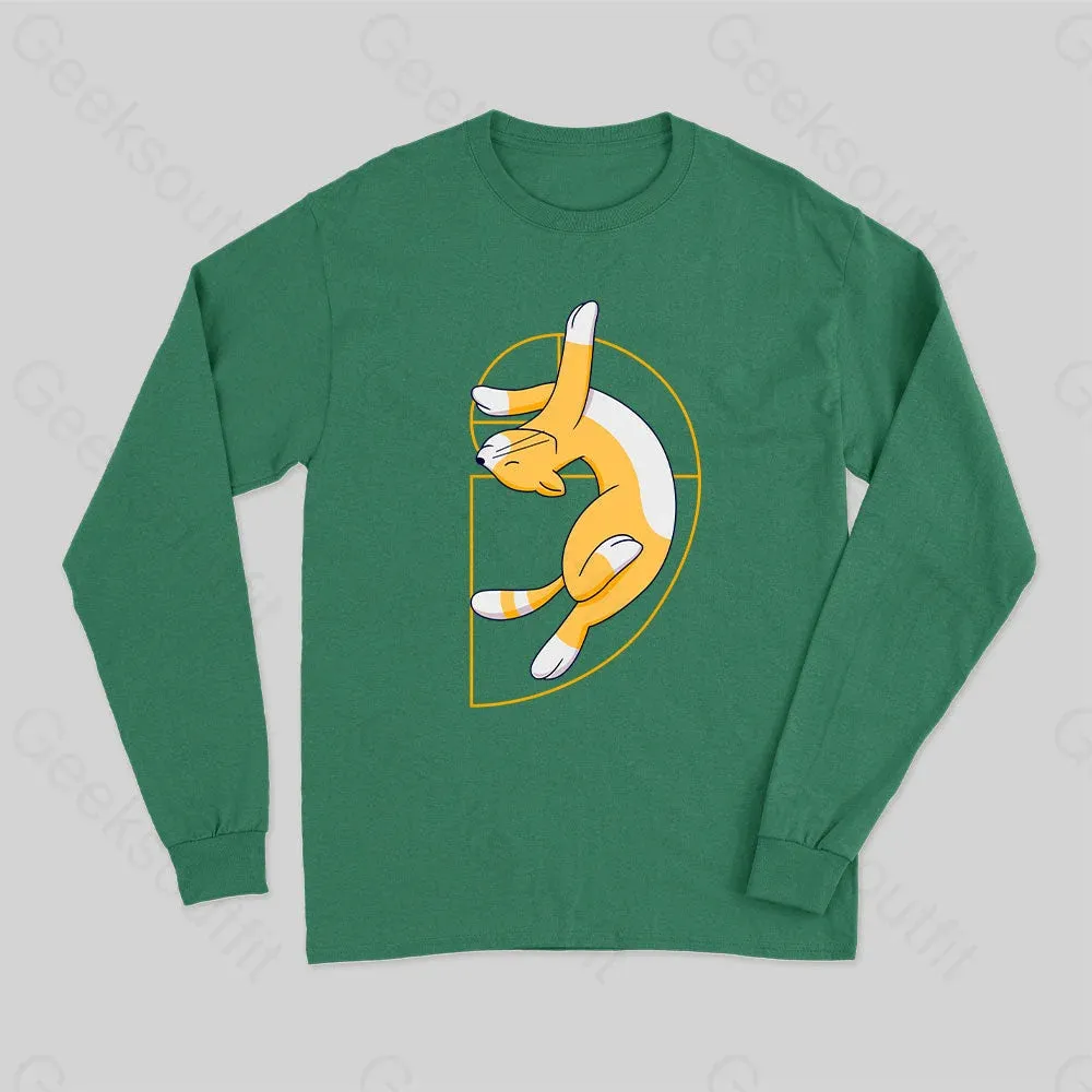Fibonacci Spiral Cat Long Sleeve T-Shirt - Image 3