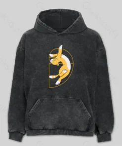 Fibonacci Spiral Cat Washed Hoodie