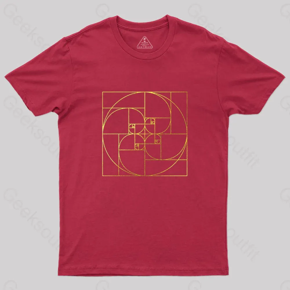 Fibonacci Spiral Golden Ratio Digital T-Shirt - Image 6