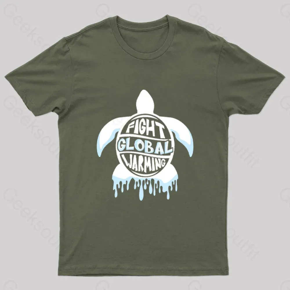 Fight Global Warming Turtle T-Shirt - Image 2