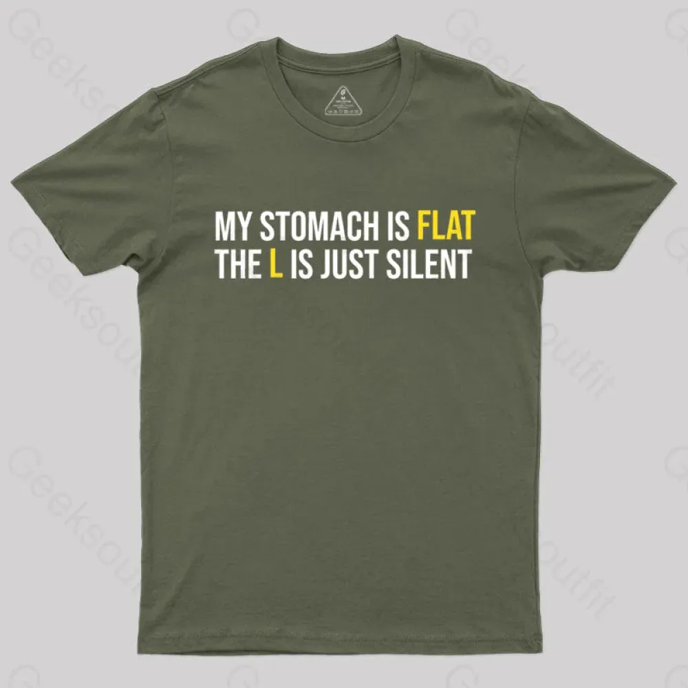 Flat Stomach Funny Saying T-Shirt - Image 2