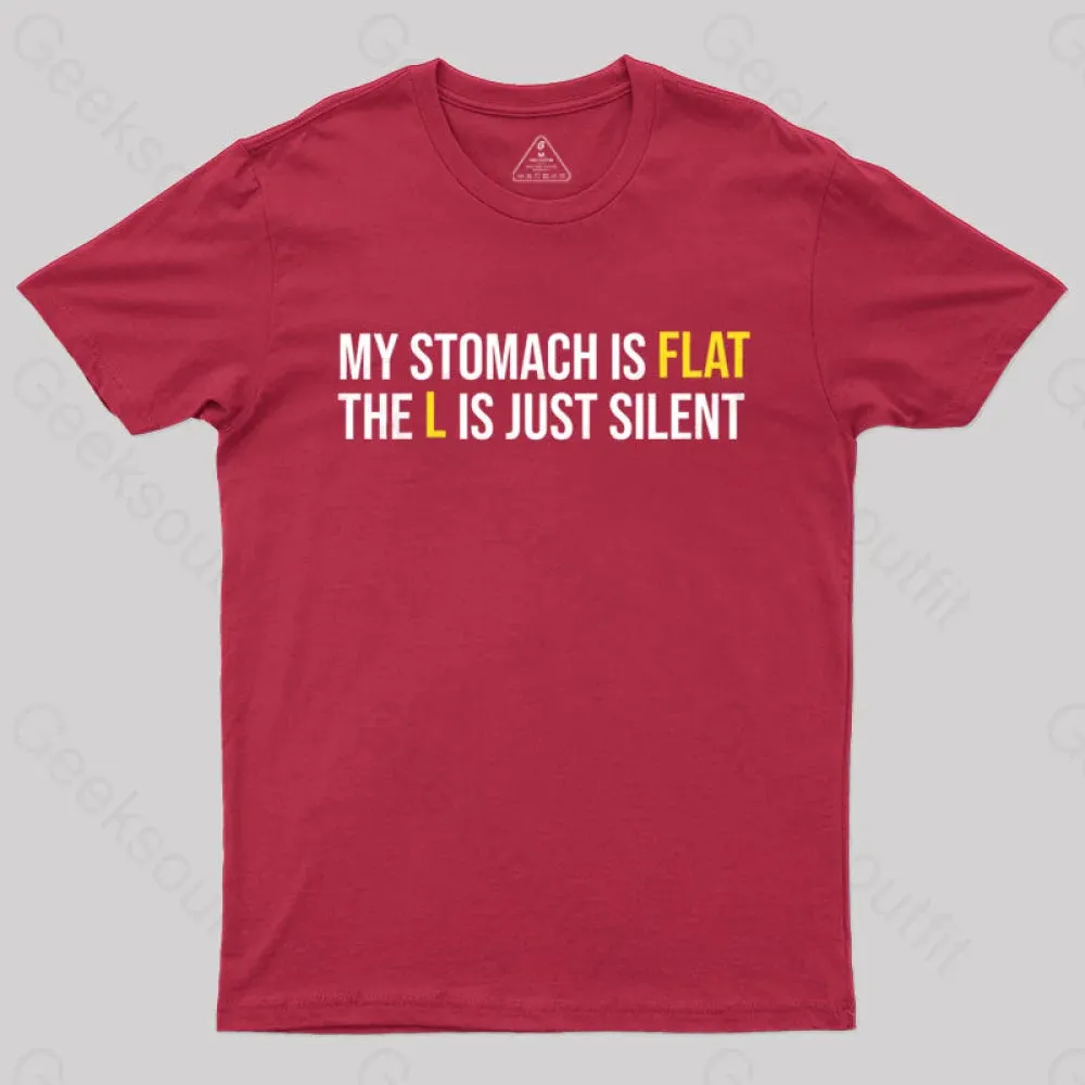 Flat Stomach Funny Saying T-Shirt - Image 4