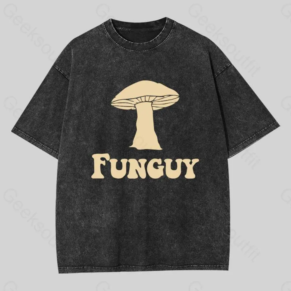 Fungi Fun Guy Funny Washed T-shirt - Image 2
