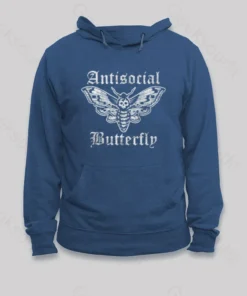 Alternative view of Funny Antisocial Butterfly Hoodie