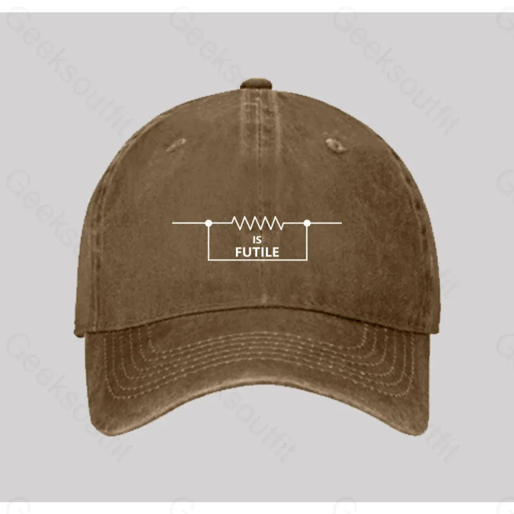 Funny Engineer Resistor Washed Vintage Baseball Cap - Image 5
