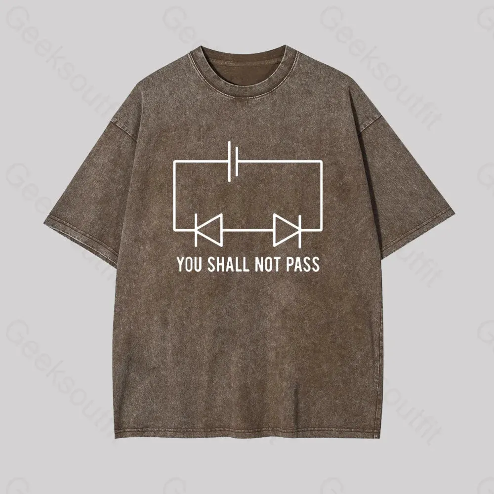 Funny Physics Shall Not Pass Geek Washed T-shirt - Image 5