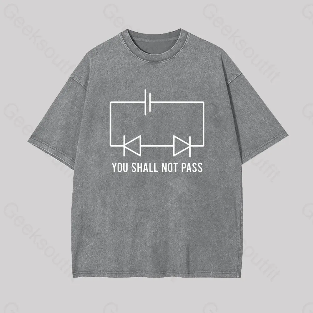 Funny Physics Shall Not Pass Geek Washed T-shirt - Image 2