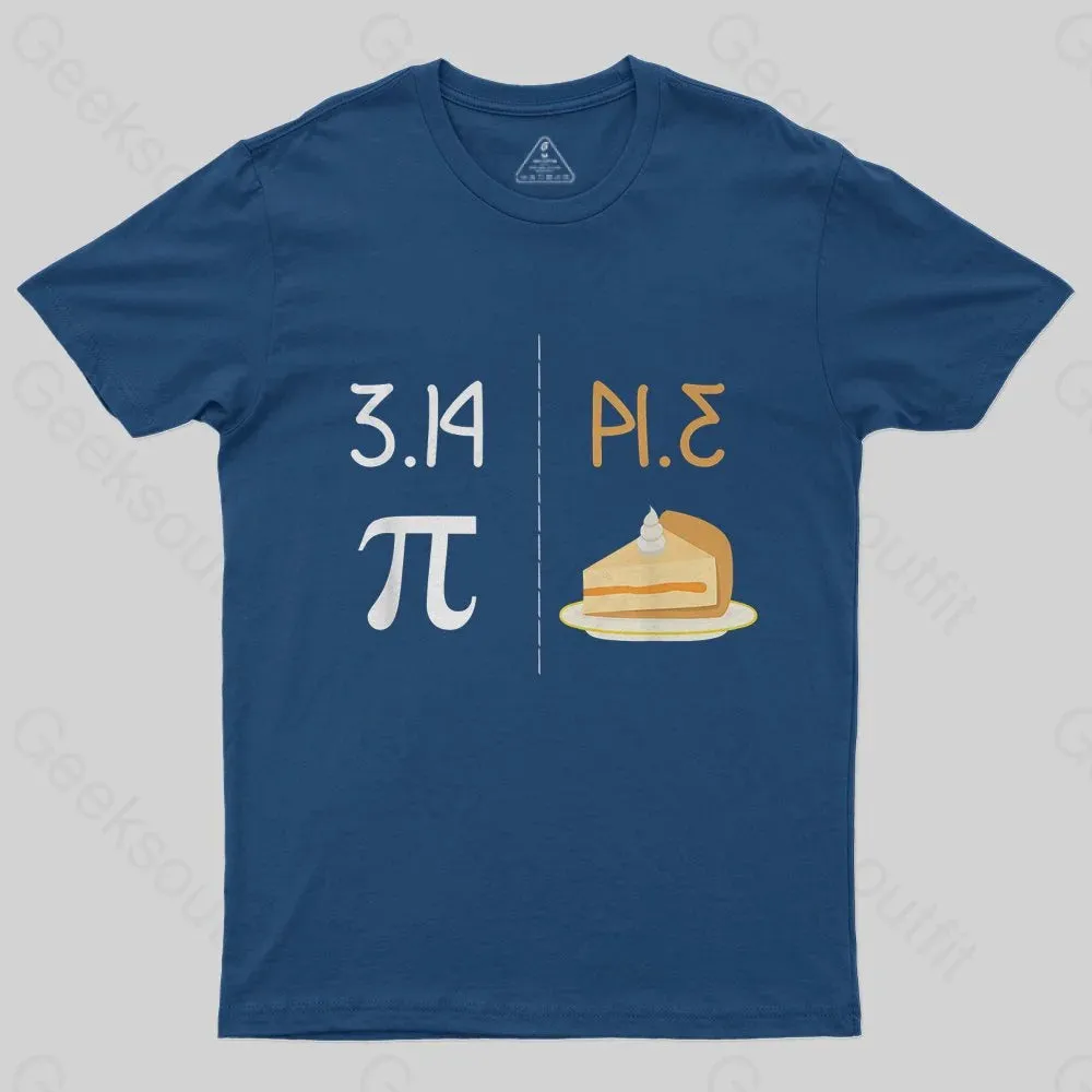 Funny PI Mirror Image Of 3.14 Is PIE T-Shirt - Image 2