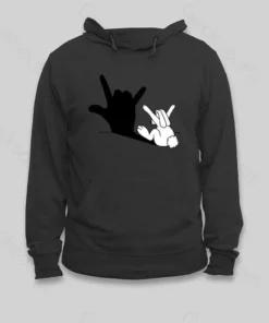 Alternative view of Funny Rabbit Hand Shadow Hoodie