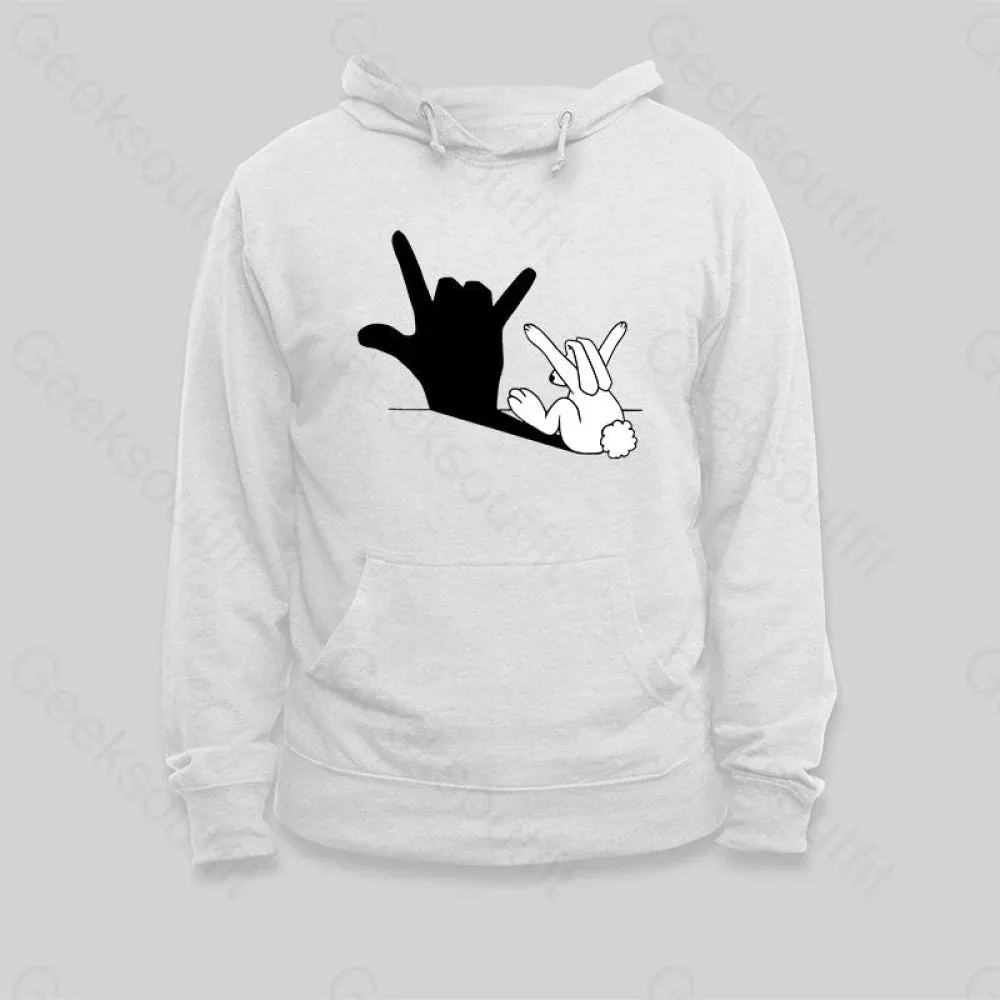 Funny Rabbit Hand Shadow Hoodie - Image 3