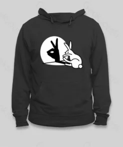 Alternative view of Funny Rabbit Hand Shadow Puppets Bunny Figure Pop Art Hoodie