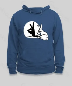 Funny Rabbit Hand Shadow Puppets Bunny Figure Pop Art Hoodie
